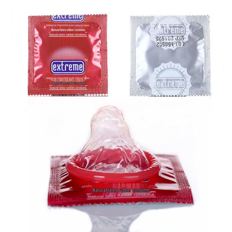 Adult Supreme Ultra-Thin Condoms with Granules, Medium Size, 12-Pack