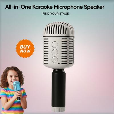 All-in-One Kids Karaoke Mic Speaker Wireless Bluetooth Portable KTV HIFI Sound  Long Battery for Phone PC KTV Party Gift