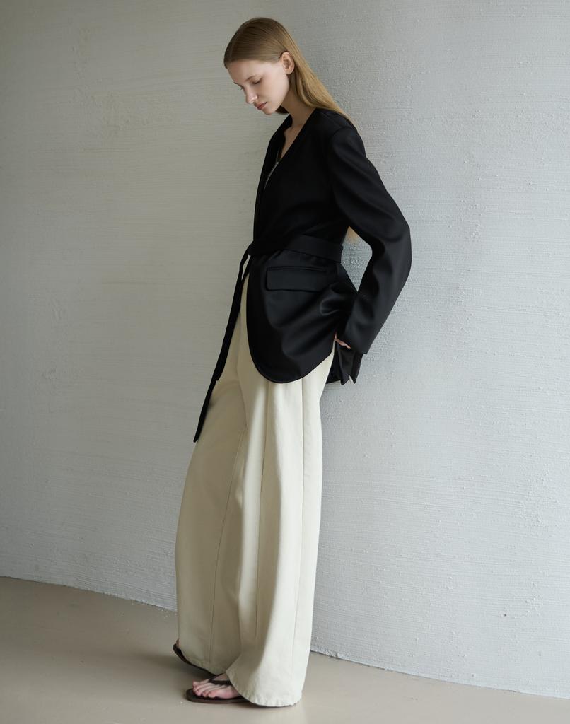 Nutopeu Beige Cotton Pants_Beige
