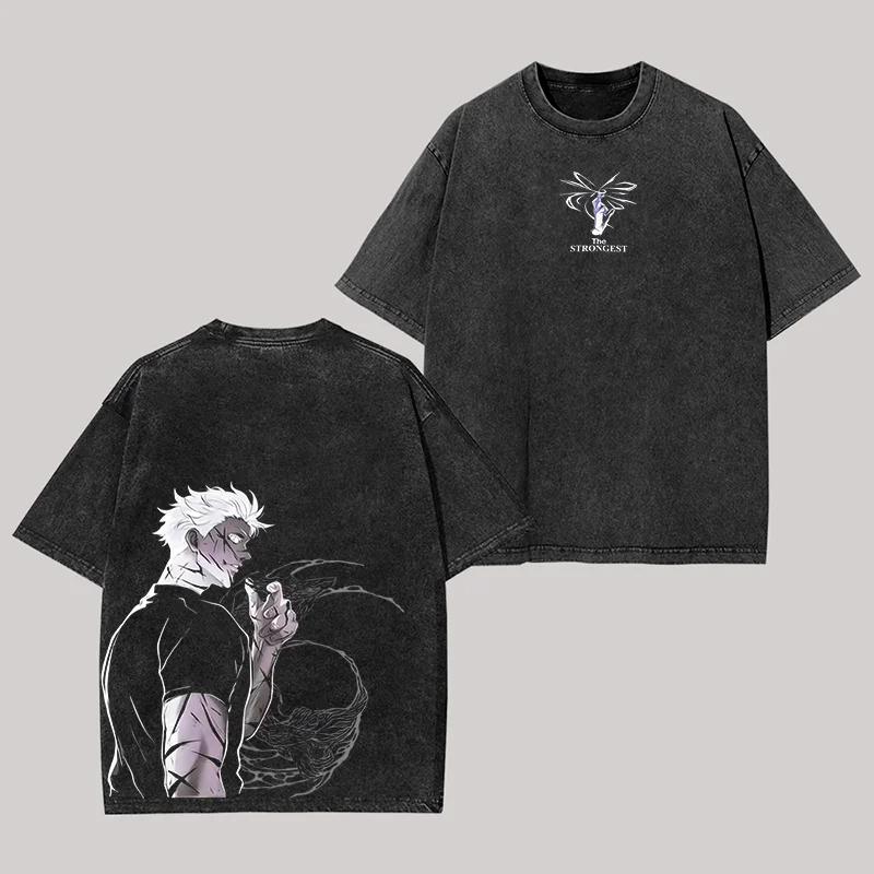 

Jujutsu Kaisen Anime Gojo Satoru Graphic Tshirt Vintage Washed T Shirt Oversized Men Women Clothing Cotton Short Sleeve Tees S