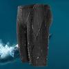 Pantaloncini da bagno da uomo, impermeabili, ad asciugatura rapida, ad alta elasticità, a vita media, morbidi e traspiranti, tinta unita, taglie forti