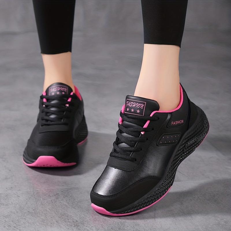 Autumn New Leather Large Size Women's Shoes Casual Sneakers Round Head Flat Heel Fashion Casual Women's Shoes Running Shoes