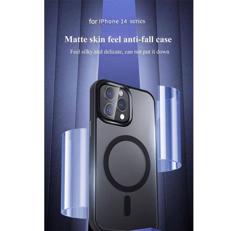 Matte Magnetic Phone Case for Magsafe Mag Safe iPhone Air 17E 17 E 16E 16 Pro Max 15 Plus 14 13 12 11 Frosted Translucent Back Phone Cover Accessories