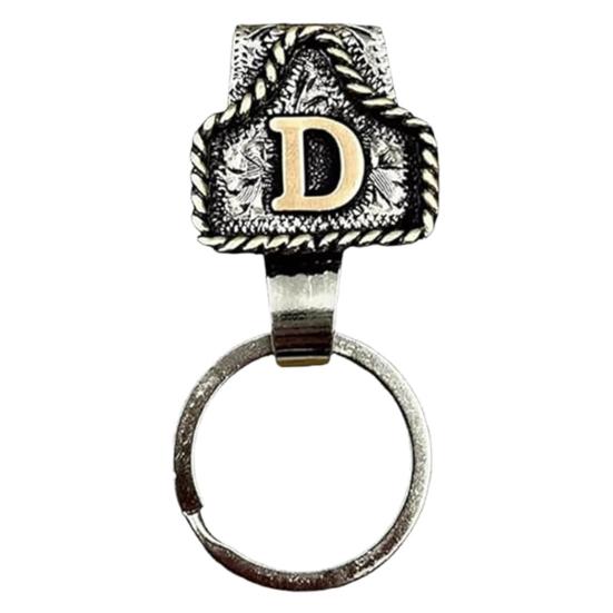 Vintage Letter Keychain Western Cowboy Style A to Z 26 Capital Letters Key Ring Metal Alphabet Key Holder Belt Bag Hanging Decoration Pendant