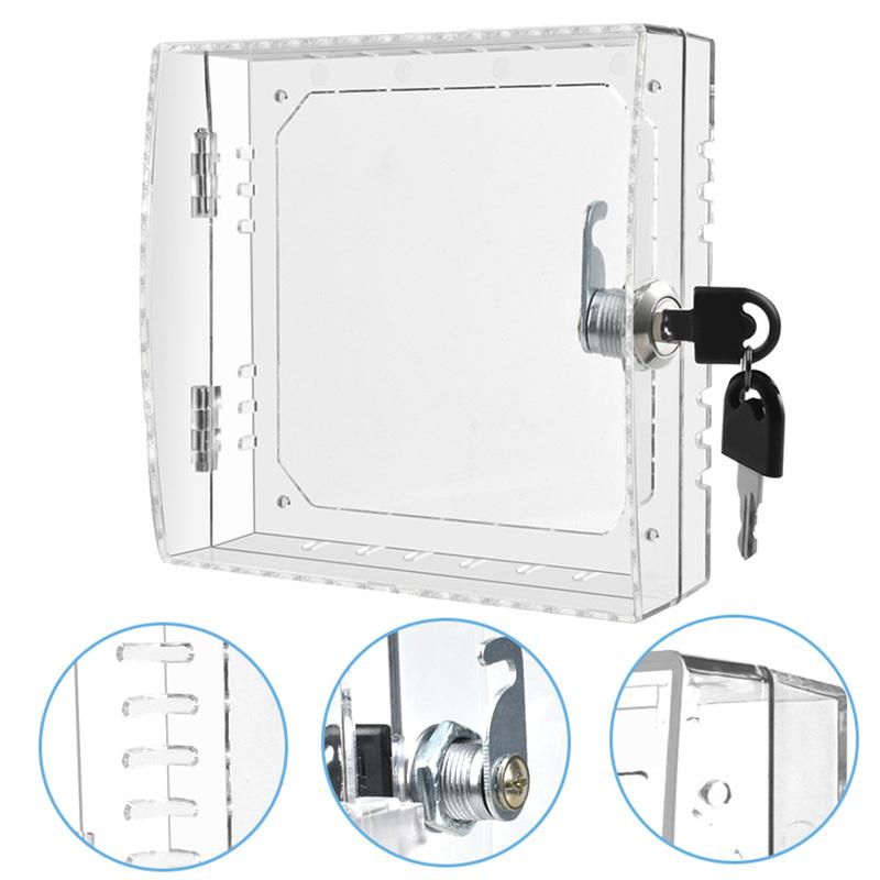 For Home Use Lockable Thermostat Cover 16*15*6CM Security With Keys Transparent Lockable Cover Easy Installation Design