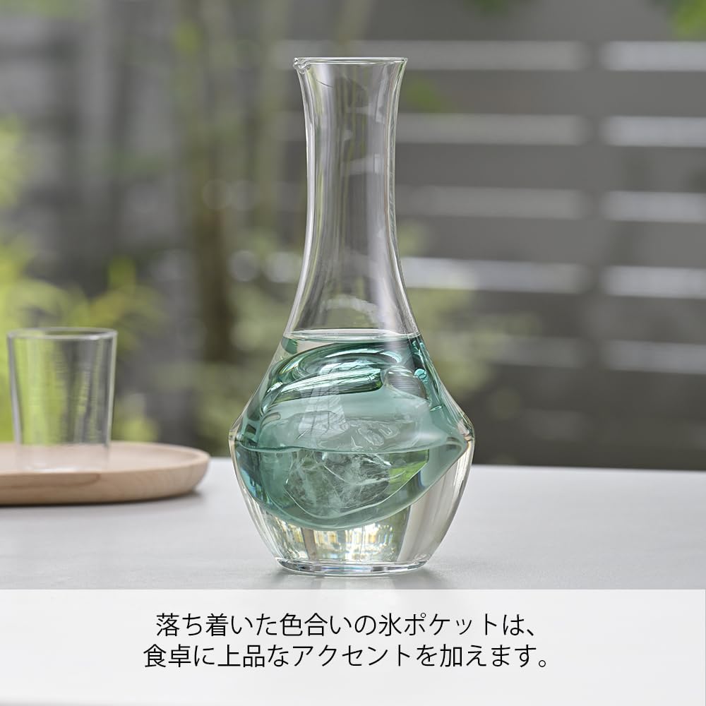 Hario Cool Carafe 360ml Sake Ice Colored Soda Sake Wine Milk N, Capacity, Clear/green Glass, Carafe, Pocket, Glass, Glass, Carafe, Decanter, Pitcher,