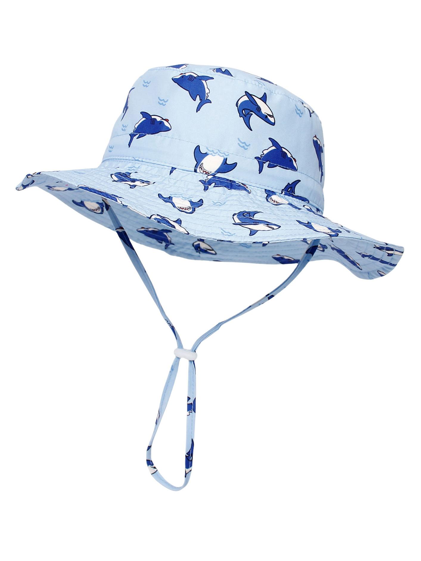 

Children s sun protection hats for spring and summer, big brim quick-drying fisherman hats for boys and girls, beach sun hats (3-12m) світло-синій колір