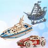 1 Satz Montiertes Holzspielzeug für Kinder, Geburtstagsgeschenk für Jungen, Ornament, Rettungsboot Dreidimensionales Puzzlemodell