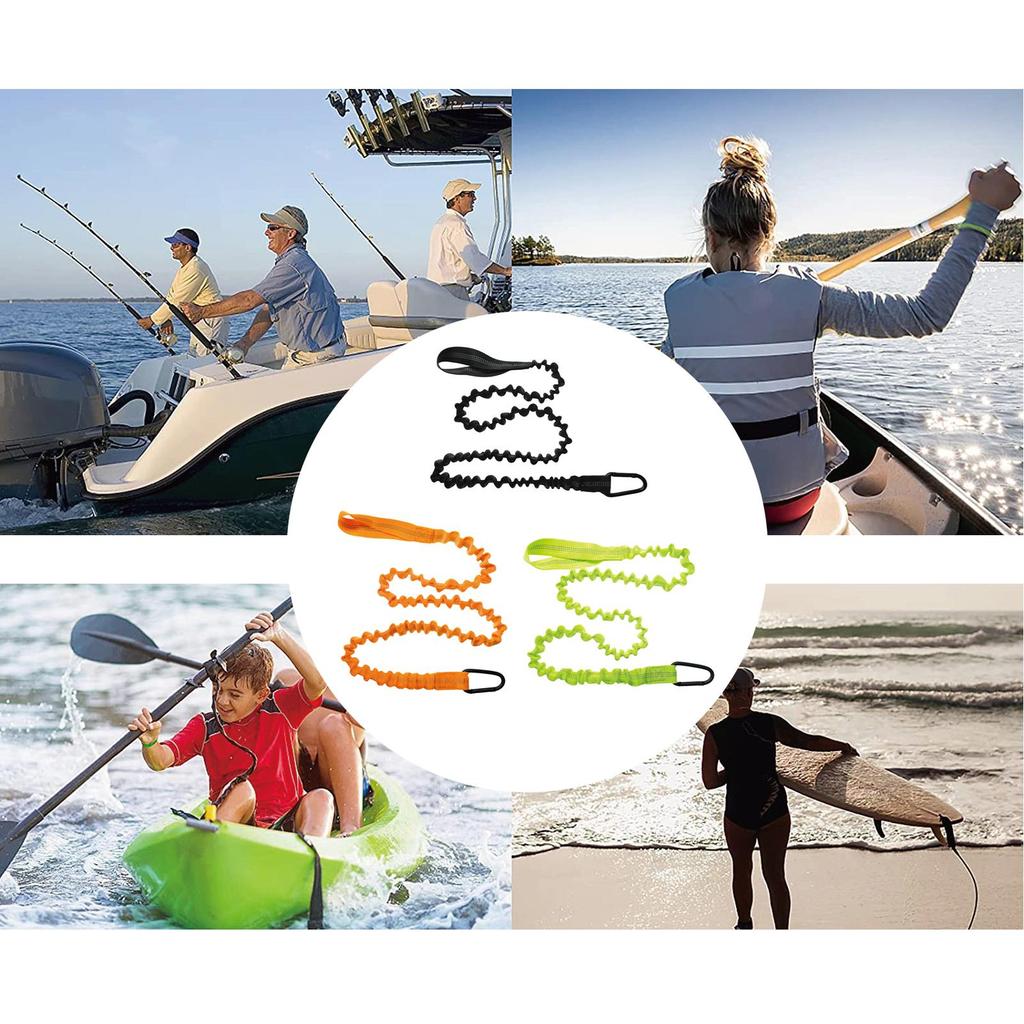 Fishing Pole Holder Elastic Kayak Paddle Leash Oars Boating Colid Secure Rod Rope Bungee