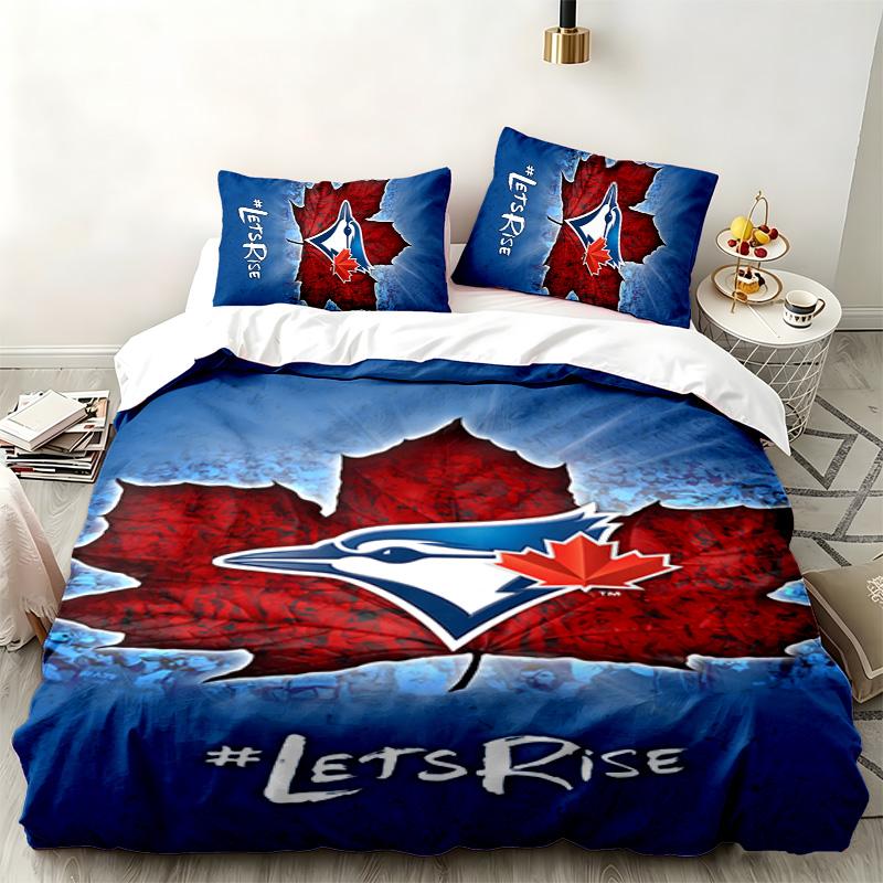 Blue Jays Academy 3-teiliges Set Perfekt für das Schlafzimmer Bequemes Bettwäsche-Set enthält einen Bettbezug und zwei Kissenbezüge Ideales Geburtstags- oder Weihnachtsgeschenk