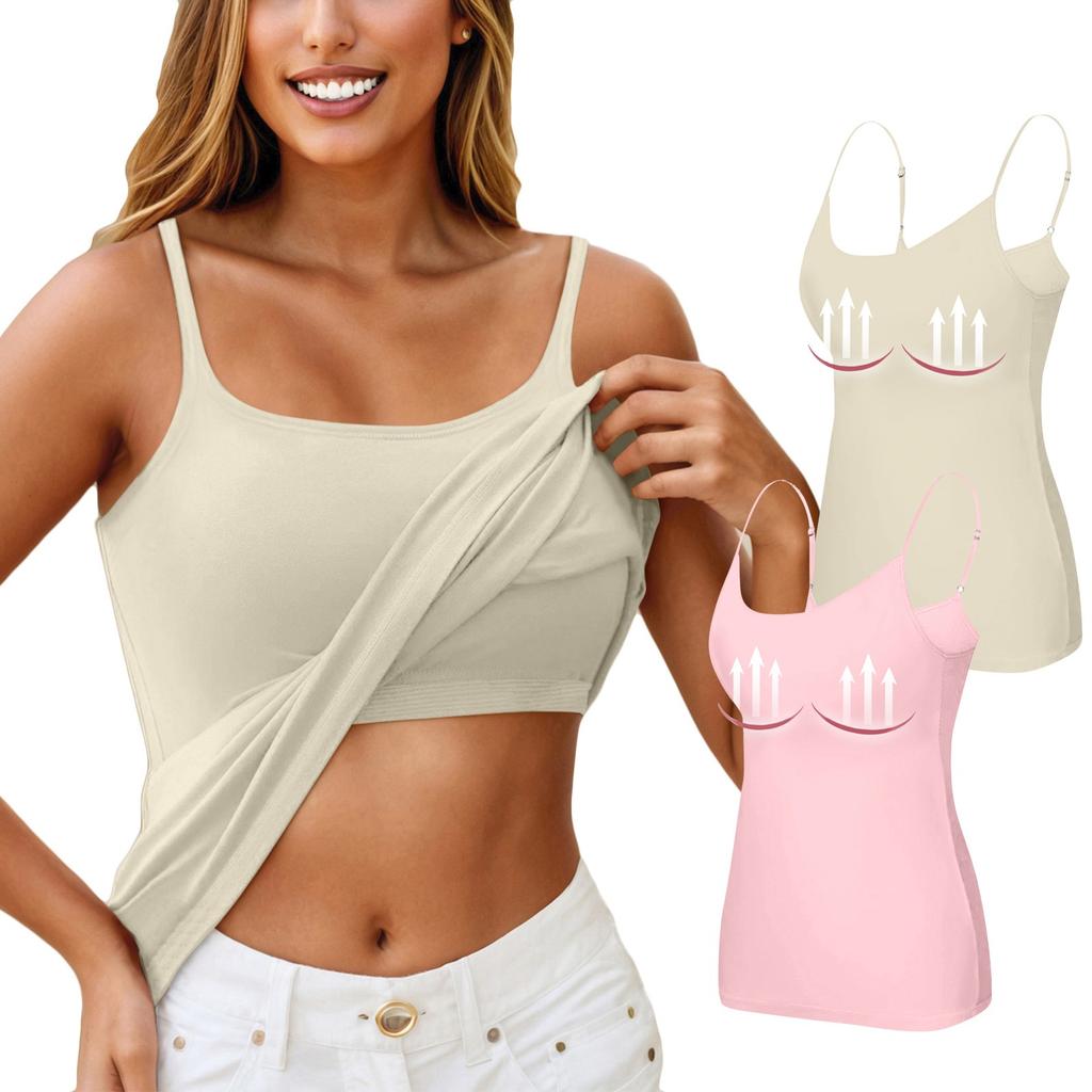 2PC Women's Camisole With Bottom And Chest Pad, Sexy Oversized Underwear With Chest Pad
