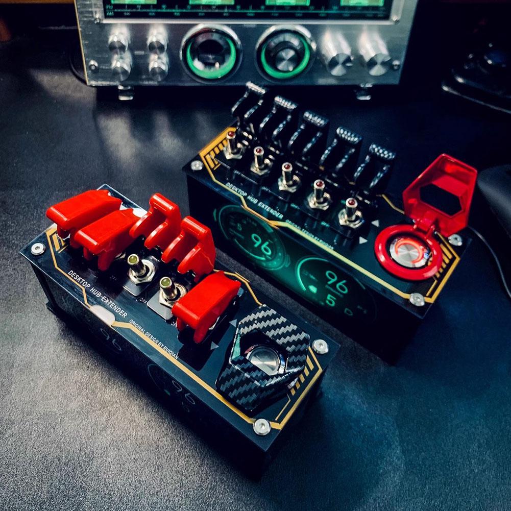 

USB Блок Хаб Док-станция Атмосферный Свет Лампа Настроения RGB Настольный Ретро Панк USB Разветвитель Переключатели USB Блок Хаб Док-станция