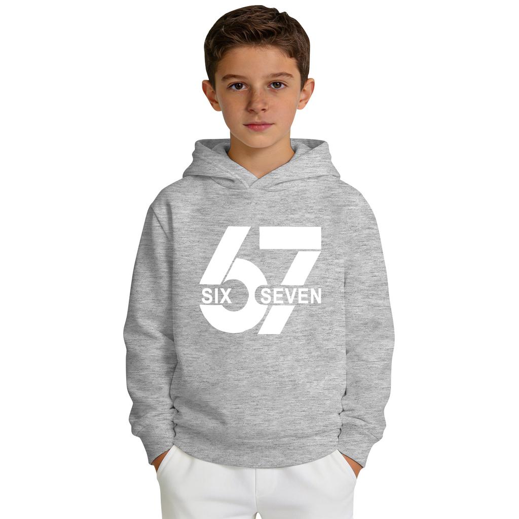 Guttegensert med trykk, hette og lange ermer, avslappet sportsgenser for komfort