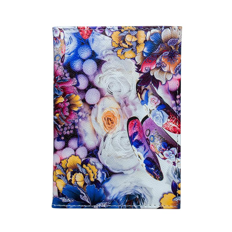 

New Fashion Flower Pattern Travel Passport Holder Case Multi-function PU Passport Covers Women s ID Credit Card Holder Wallet