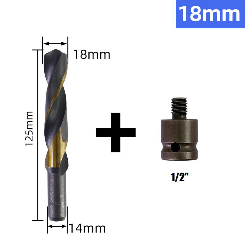 14mm Shank Drill Bit With Adapter HSS Drill Bit Drilling For Cobalt Metal Plastics PVC Pipes Hole Making Tool 14mm-25mm