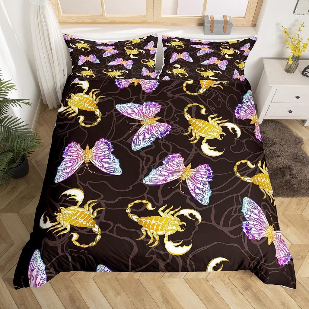 Spinne und Tiere Bettwäsche Set Mikrofaser 3D Druck Bettbezug Queen King Size Modisches Design Bettdeckenbezug mit Kissenbezügen