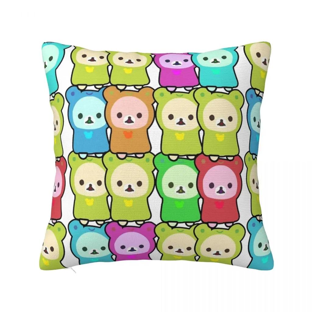 Rilakkuma Strawberries Square Pillow Case Polyester Cushions for Sofa Animal Bear Creative Cushion Covers