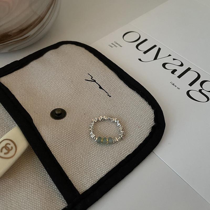 Elegant Korean Style Adjustable Pearl Ring For Women Fashionable Geometric Design