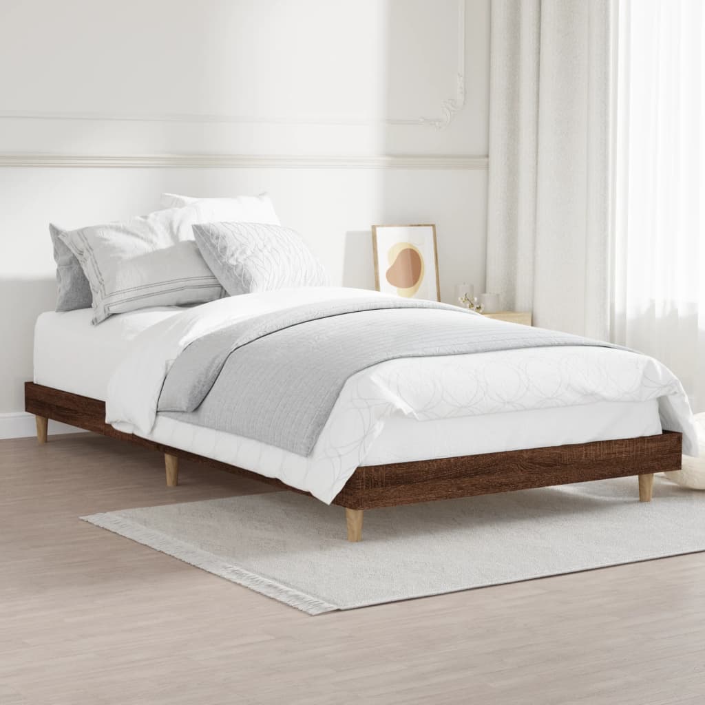 Vidaxl Bed Without Mattress, Brown Oak, 90X200 Cm