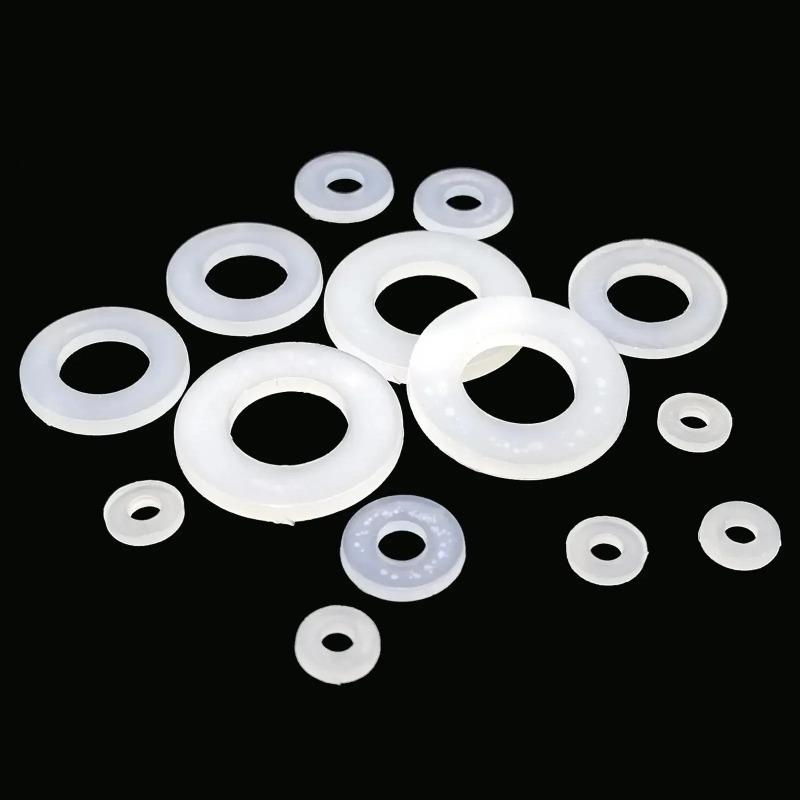 500Pcs M2 M2.5 M3 M4 M5 M6 M8 M10 White Plastic Nylon Flat Washer Flat Gasket Screw Bolt Insulation Washer Assembly Kit