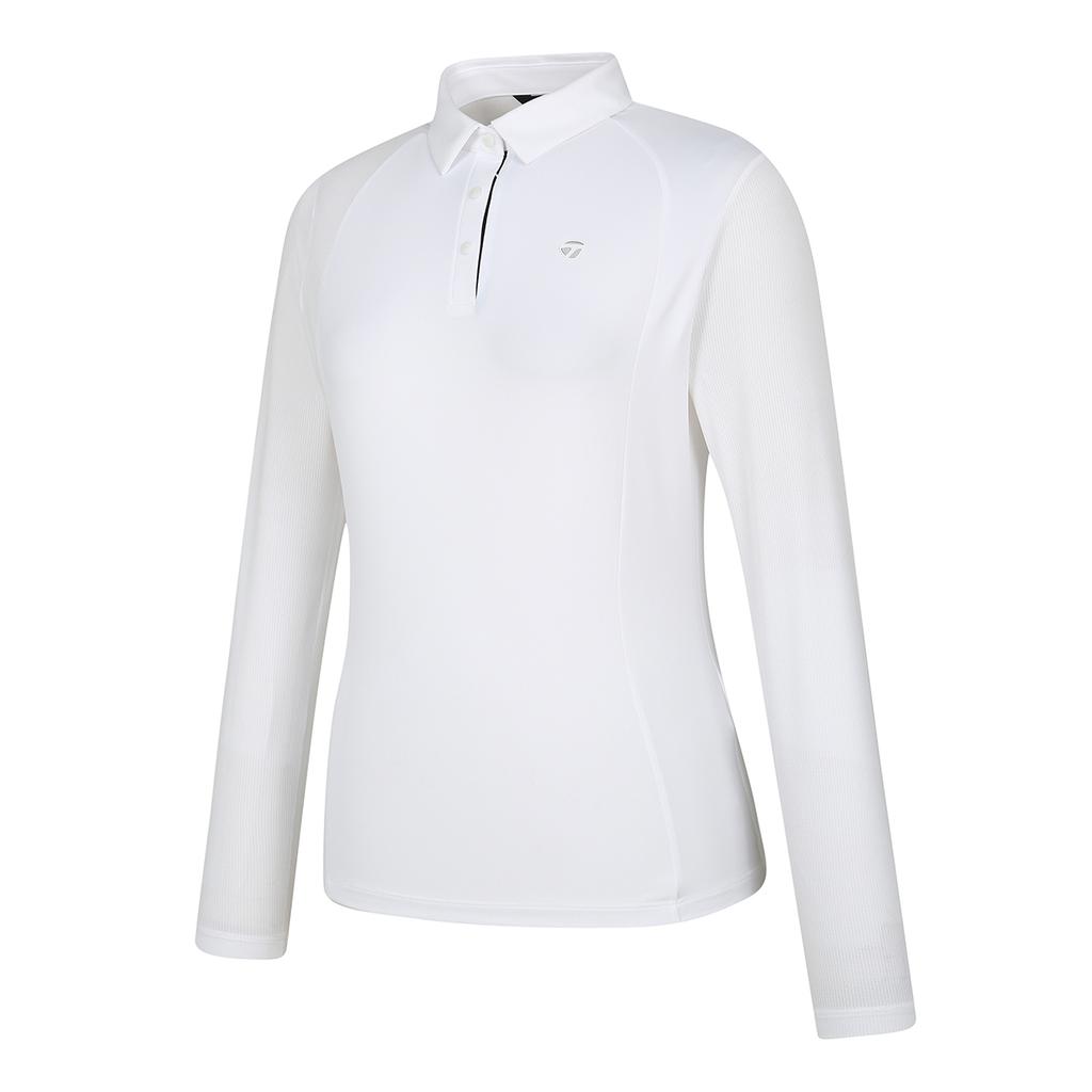 TAYLORMADE APPAREL Women'S Mesh Sleeve Collared Long Sleeve T-Shirt T8031To5243-100