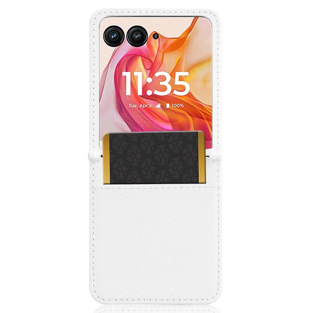 

For Motorola Razr 50 Ultra 5G/Razr+ 2024 5G Case Card Holder PU Leather Phone Cover White