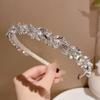 Zinc Zinc Alloy Rhinestone Headband Leaf Women Hair Hoop Temperament Bridal Wide Headband  Girls