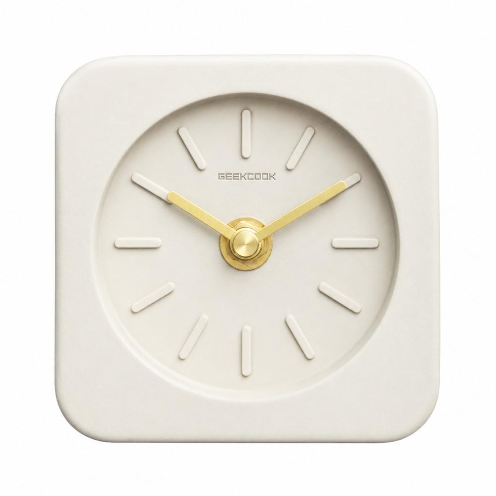 Simple Design Desk Clock Grey White Quiet Clock Simple Table Clock Home Decoration