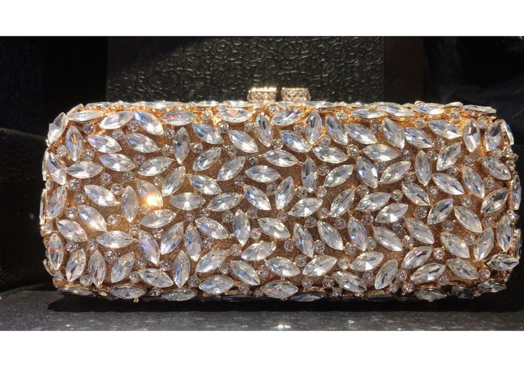 Mermaid handmade diamond-encrusted evening bag foreign trade empty metal hard box full of diamonds hand bag for women Stone Clut