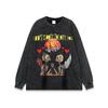 Unisex Retro Skull Print Oversized Cotton Tee Streetwear Hip Hop Casual T-Shirt