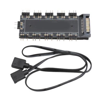 Hub ARGB 5V 3 pinos 10 Vias Fonte de Alimentação SATA Divisor RGB Universal Hub de 10 Portas com Cabo para Placa-Mãe