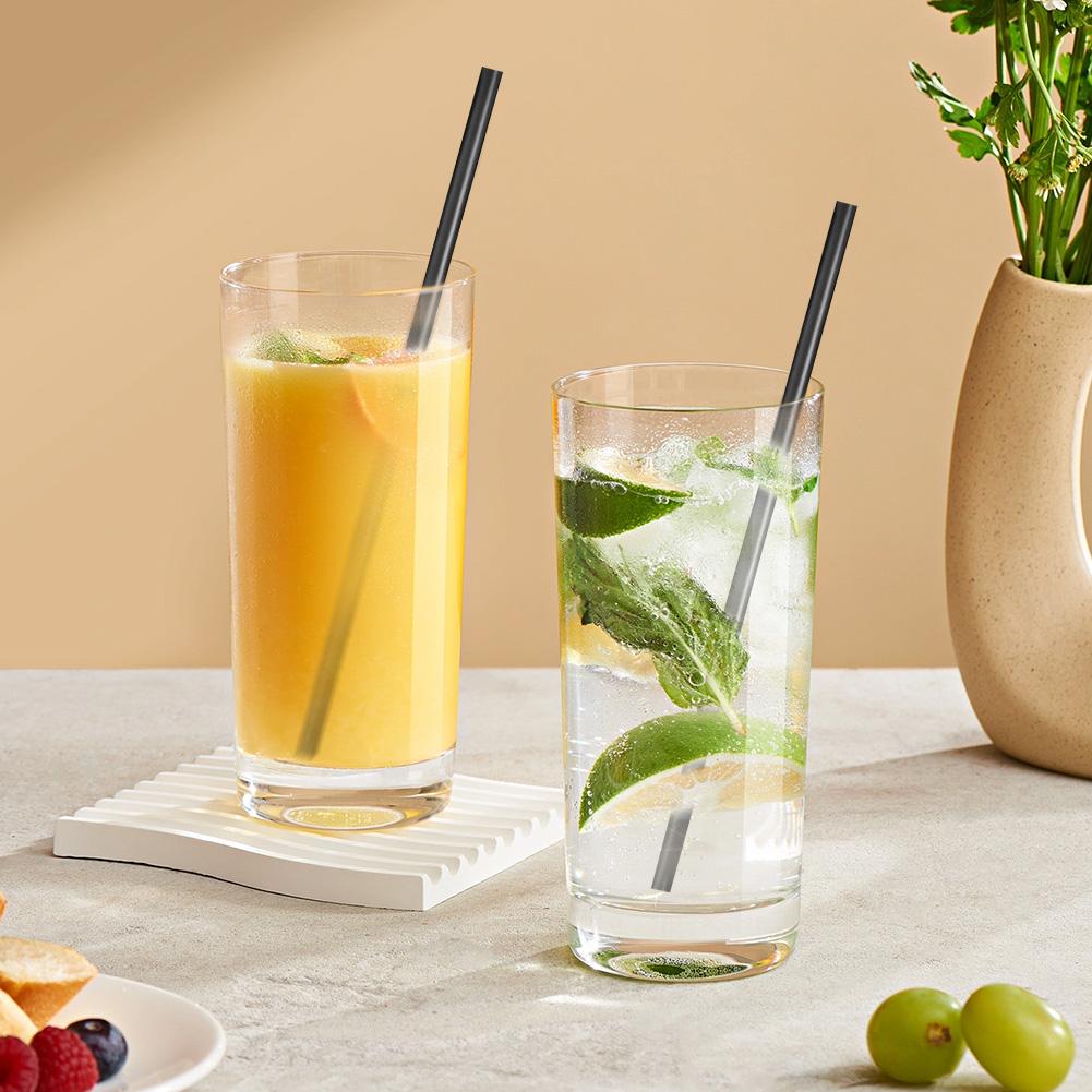 1000-100Pcs Beverage Drink Tube with Straw Brush Flexible Plastic Straw Reusable Milkshake Straws Wedding Party Supplies Straw