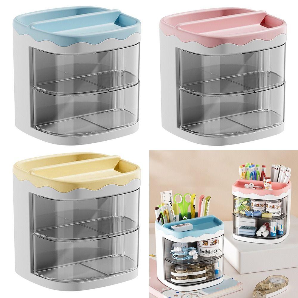 

Качественный вращающийся практичный держатель для ручек, стеллаж для хранения карандашей, полка для хранения косметики, органайзер для стола