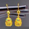 Elegant Trend Indian Jhumka Earrings Gold Plated Geometric Dangle Jewelry Accessory for Trendy Women Stylish Outfits