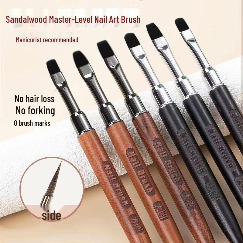 Sandalwood Manicure Gel Pen Set: Large Round, Flat & Square Heads for Nail Technicians