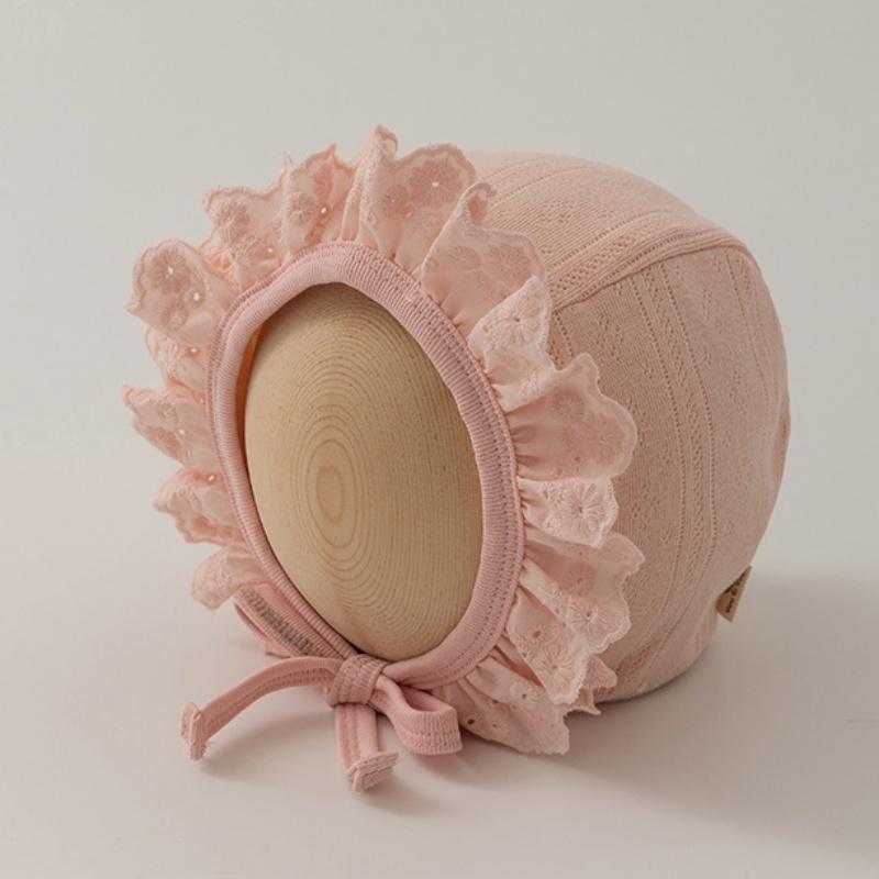 

Детские шапки, кружевные шапки на шнуровке для мальчиков и девочек розовый