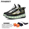 New Parkour With LED Roller Shoes Fashion Men 2-Wheel Retractable Sneakers With Wheels Unisex Roller Skates Casual Shoes