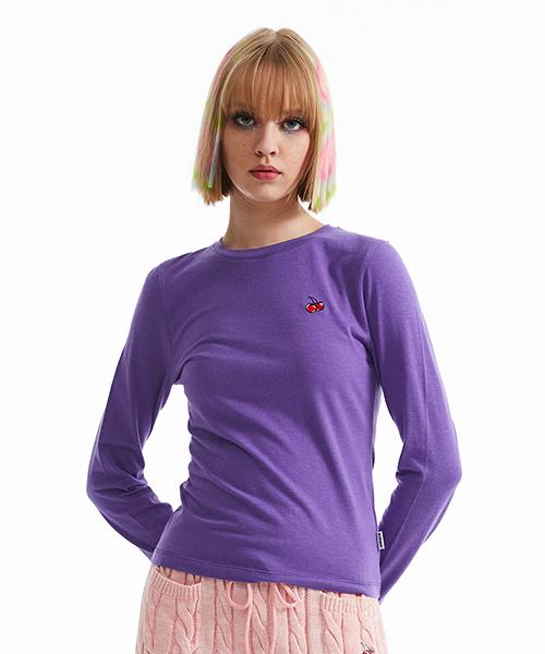 Kirsh Small Cherry Round Fitted T-Shirt [Purple] 1