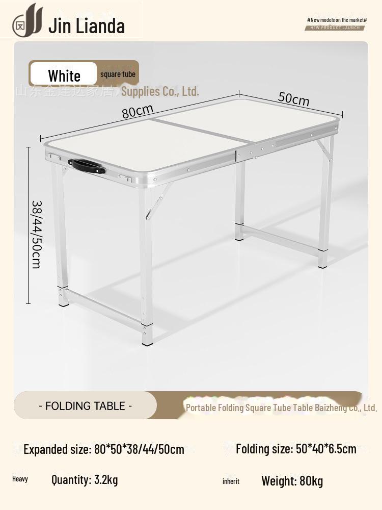 Přenosný multifunkční hliníkový skládací stůl pro stolování a venkovní použití