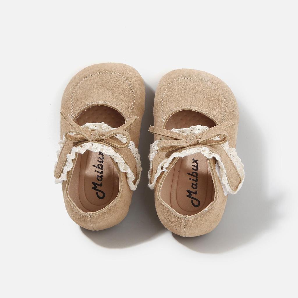 Frühling 2026 Baby Mädchen Schleife Weiche Sohle Leder Lauflernschuhe - Prinzessinnen Ballerinas