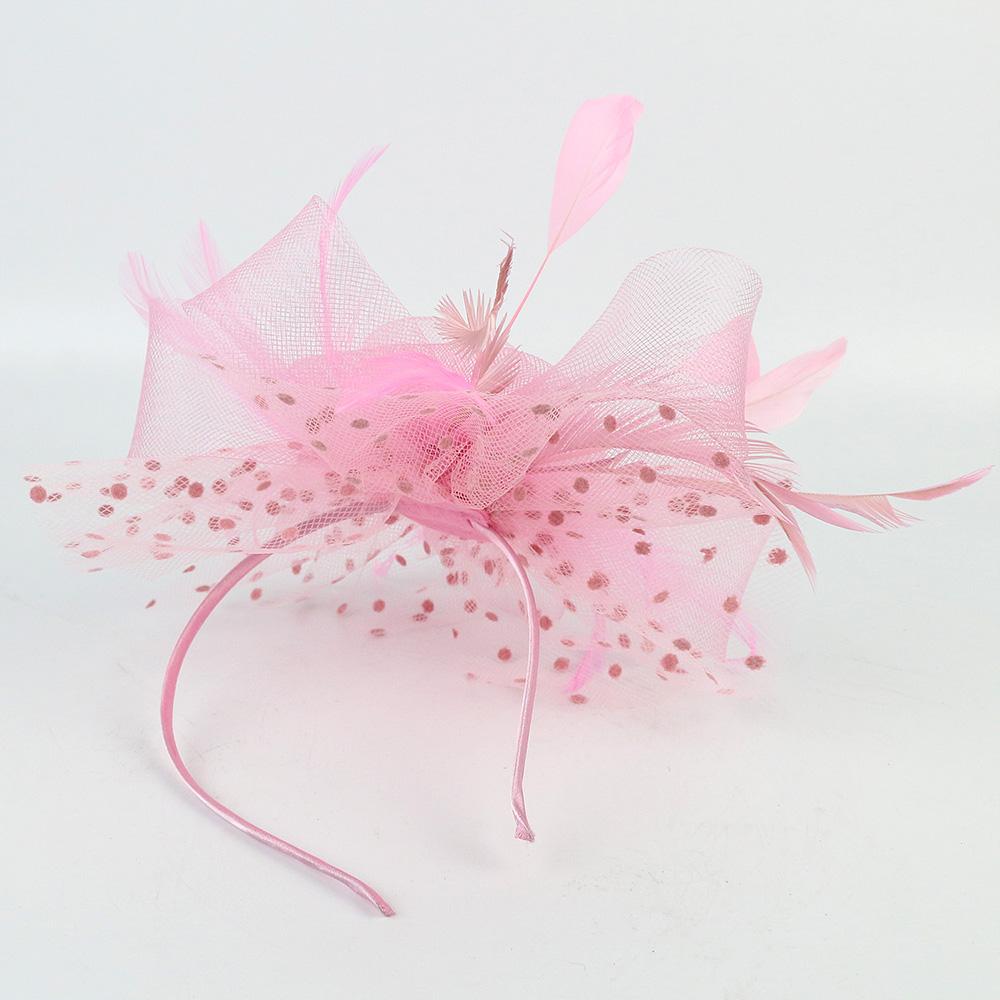 Wedding Fascinator Hat Cocktail Tea Party Headband Feather Headpiece & Gloves Set  for Women Girls