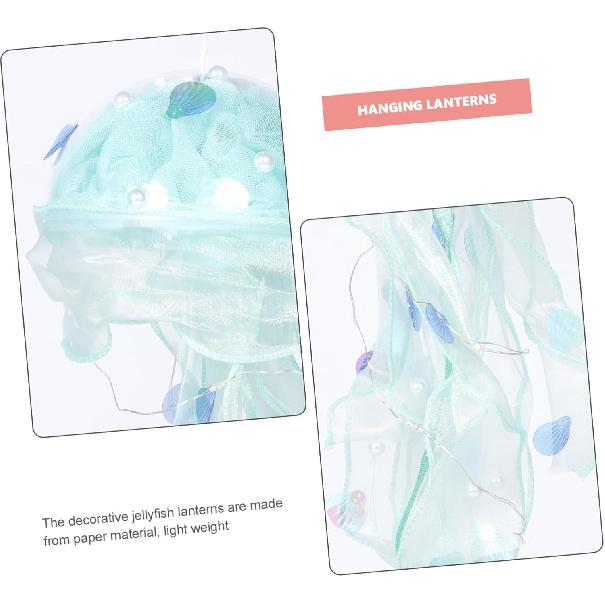 DOITOOL Unique Jellyfish Lanterns Paper Lamps 3pc DIY Kit for Ocean-Themed Decorations and Parties