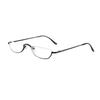 New Fashion Half-Moon Reading Glasses with Metal Spring Legs - Semi-Rimless, Convenient, Trendy Design for the Elderly