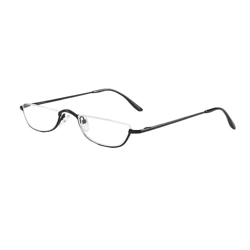 New Fashion Half-Moon Reading Glasses with Metal Spring Legs - Semi-Rimless, Convenient, Trendy Design for the Elderly