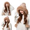 Knitted Hat Women's Thick Wool Collar Wool Hat Plush Three-Ball Warm Hat