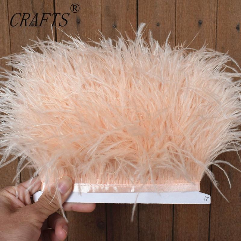 FeatherHigh quality fluffy ostrich feather trimming cloth sideband 5M 10M long DIY clothing accessories decorative accessories 8-11cm