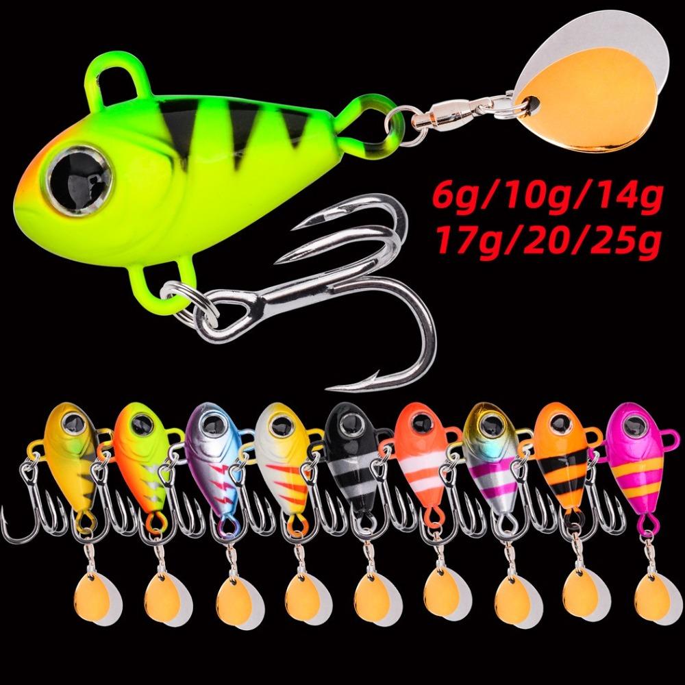 2pcs 5.5cm 10g VIB Lure Spoon Wobbles Vibration Spoon Fishing Lure Metal Fishing Bait  Ice Fishing