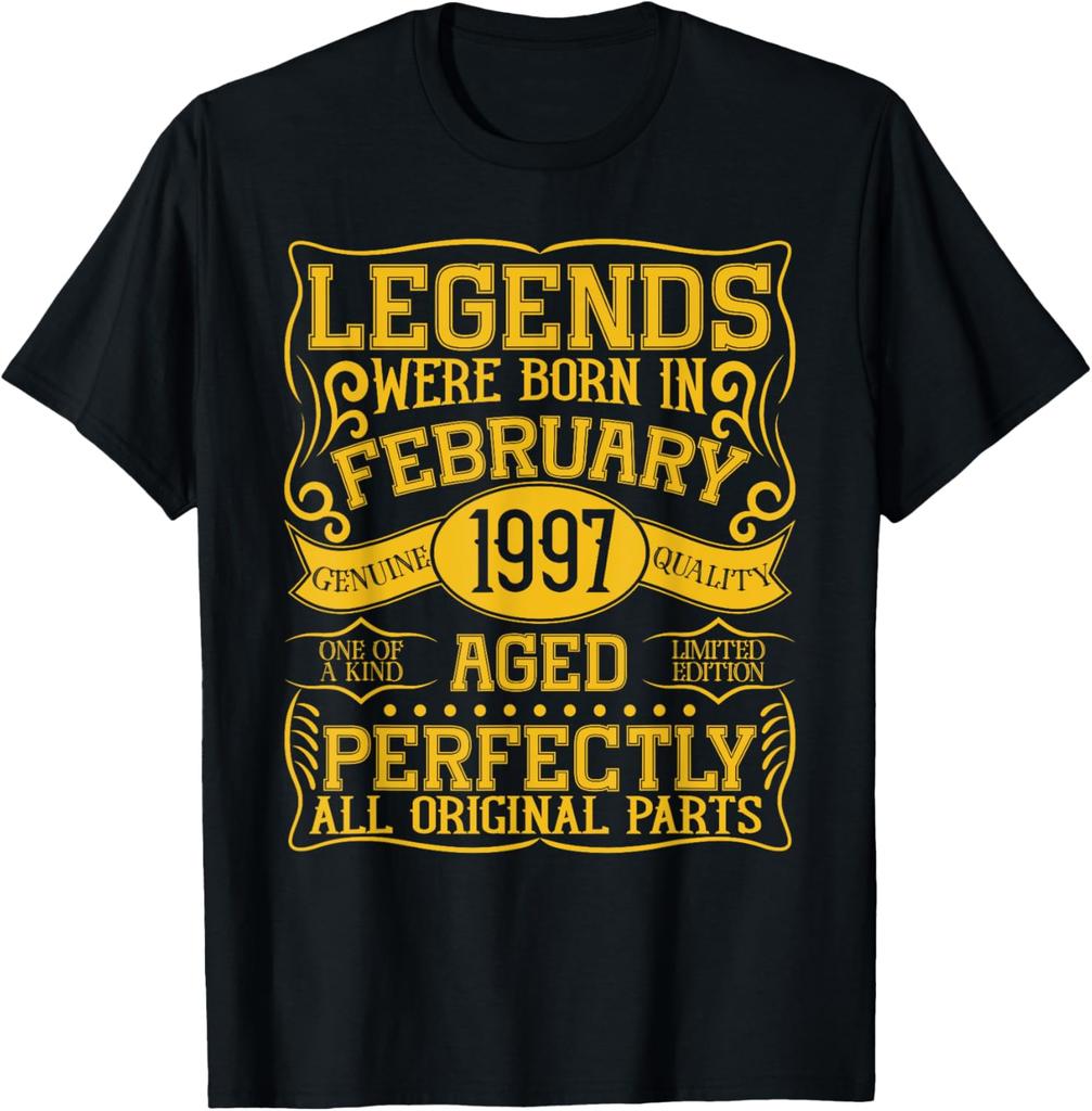 28. Geburtstag T-Shirt 1997 Geburtstagsgeschenke für Unisex Damen T-Shirt Individuell Bedruckte Grafik-T-Shirts Vintage Unisex Kleidung Oberteile