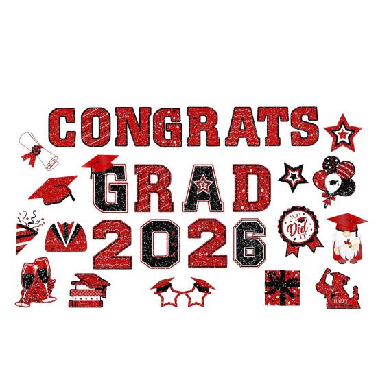 

30Pcs Graduation Car Magnetic Stickers Waterproof Reusable 2026 Senior Grad Car Decorations Bumper Magnets for Refrigerator Metal Surfaces Party C