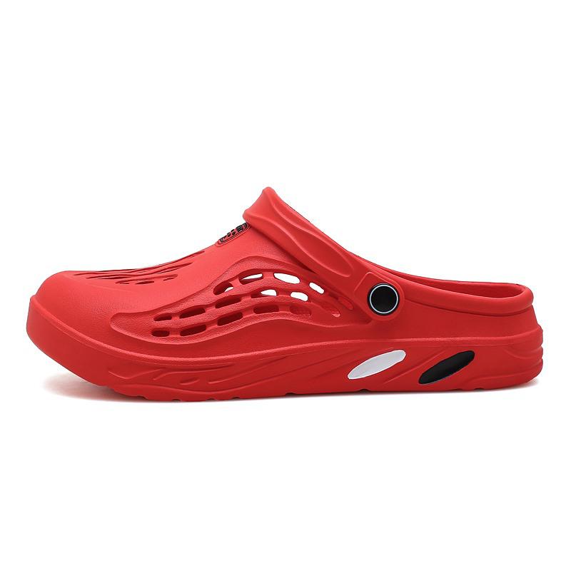 

Мужские летние пляжные сандалии больших размеров 48-49, повседневные уличные шлепанцы с большими отверстиями 44 красный